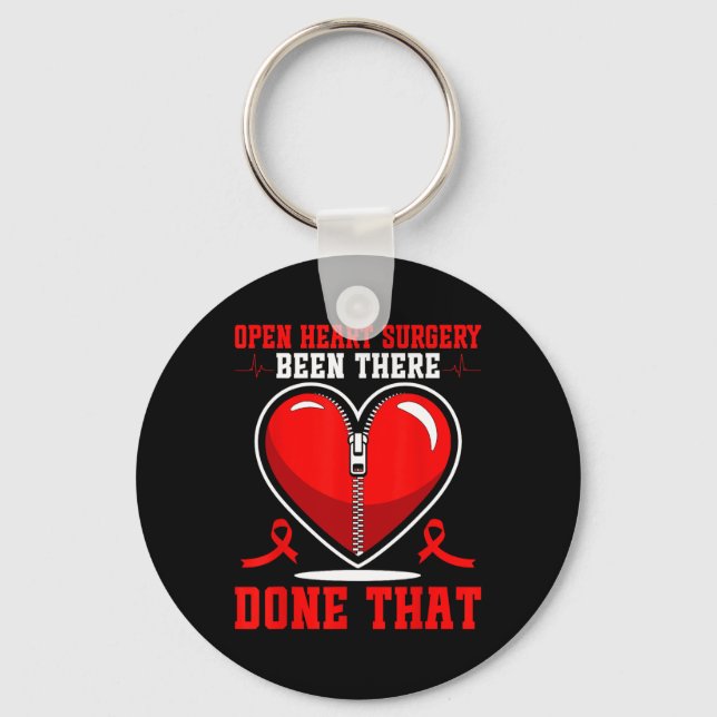 Open Heart Surgery Patients Heart Disease Awarenes Keychain (Front)
