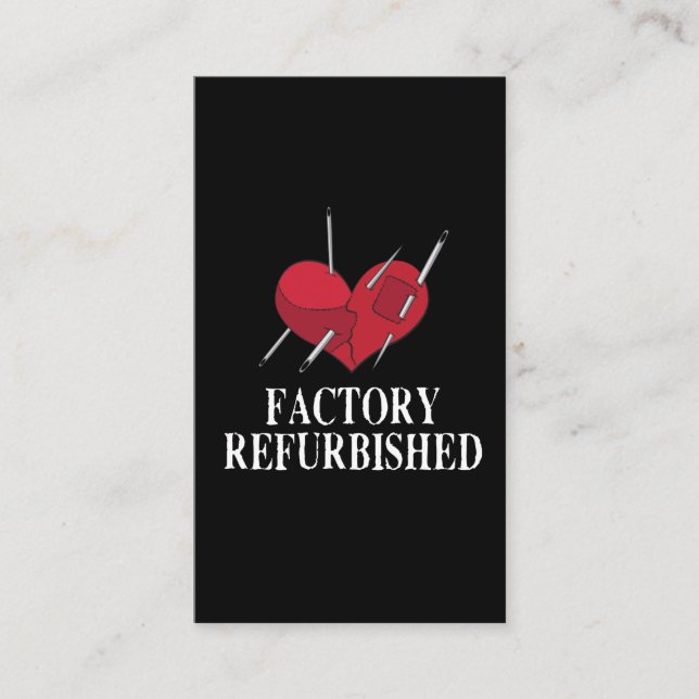 Open Heart Surgery Recovery - Factory Refurbished Business Card (Front)