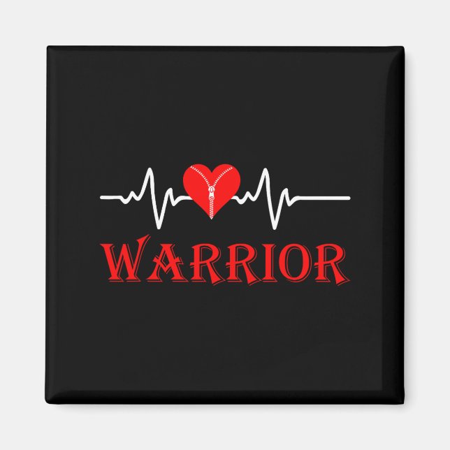 Open Heart Surgery Recovery Survivor Heart Warrior Magnet (Front)