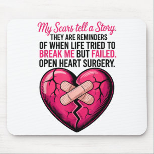 Open Heart Surgery Scars Tell A Story, Heart Attac Mouse Pad