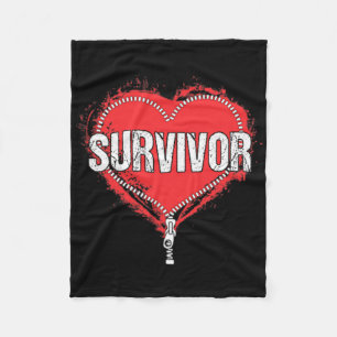 Open Heart Surgery Survivor Cardiac New Life Gift  Fleece Blanket