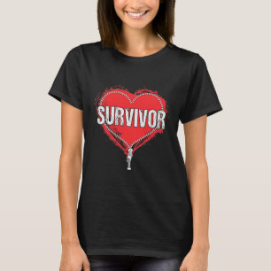 Open Heart Surgery Survivor Cardiac New Life Gift  T-Shirt