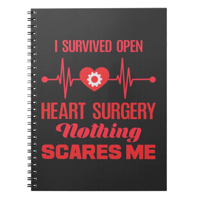 Open Heart Surgery Survivor Get Well Recovery Notebook (Front)