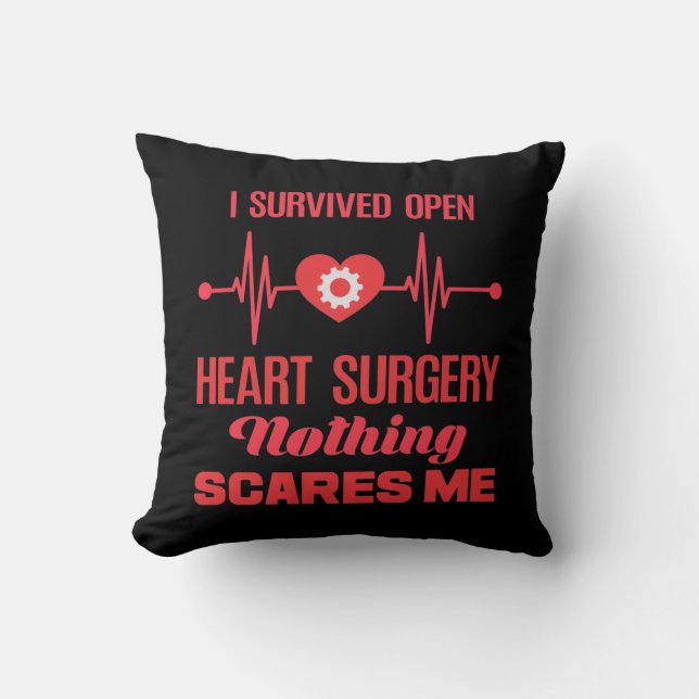 Open Heart Surgery Survivor Get Well Recovery Throw Pillow (Front)