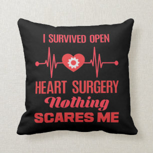 Open Heart Surgery Survivor Get Well Recovery Throw Pillow