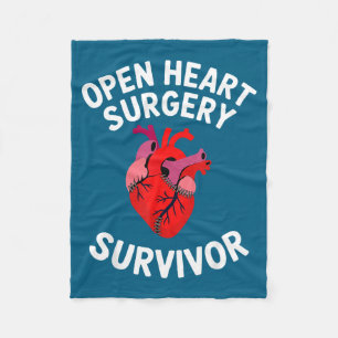 Open Heart Surgery Survivor Heart Attack Warrior E Fleece Blanket