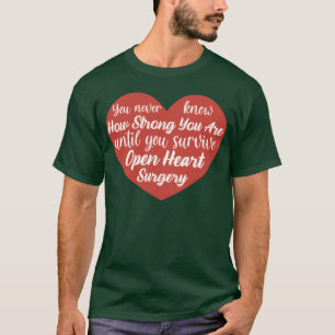 Open Heart Surgery Survivor retro green 70s funny T-Shirt