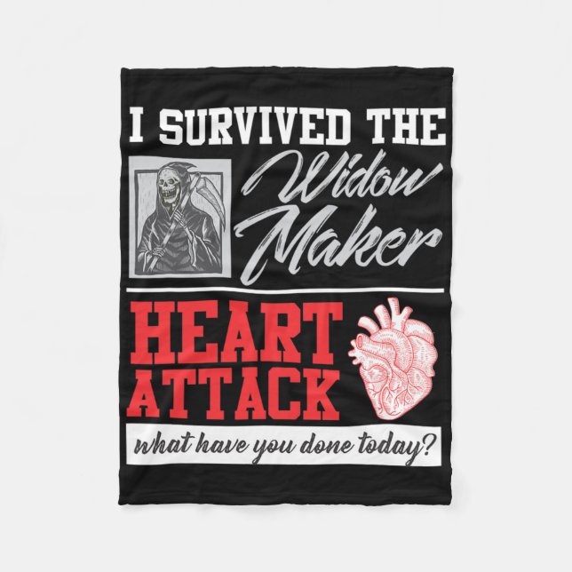 Open Heart Surgery Survivor Widow Maker Heart Atta Fleece Blanket (Front)