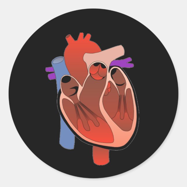 Open Hearted Classic Round Sticker (Front)
