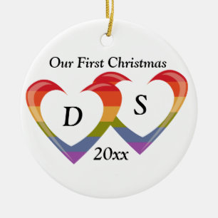 Open Hearts Ceramic Ornament