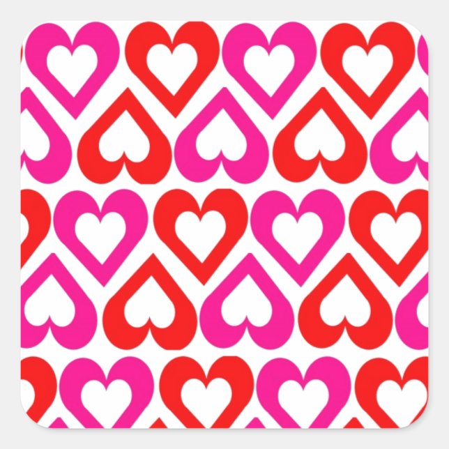 Open Hearts Square Sticker (Front)