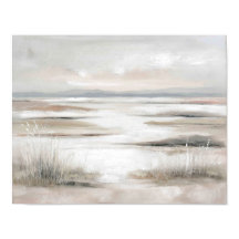 Open Horizon Marsh #3 – Soft Neutral Landscape Art