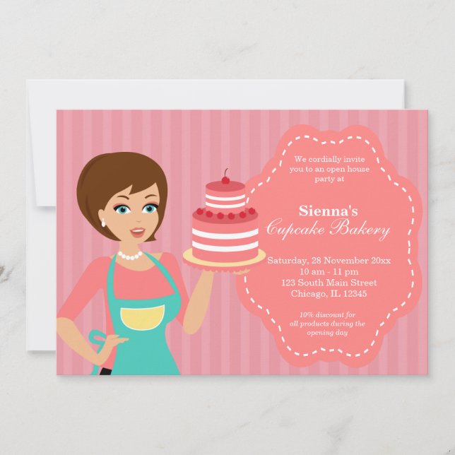 Open House Bakery business Invitation (Front)