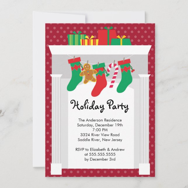 Open House Christmas Holiday Party Invitation (Front)