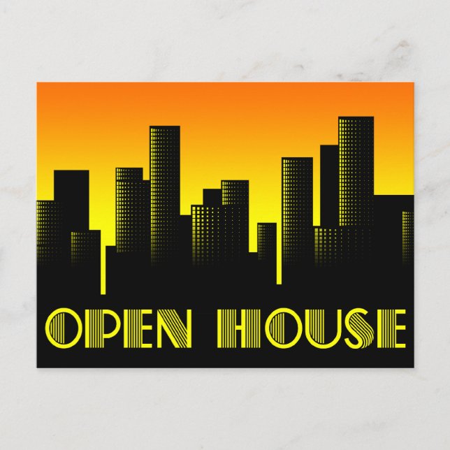 open house : cityscape sunrise postcard (Front)
