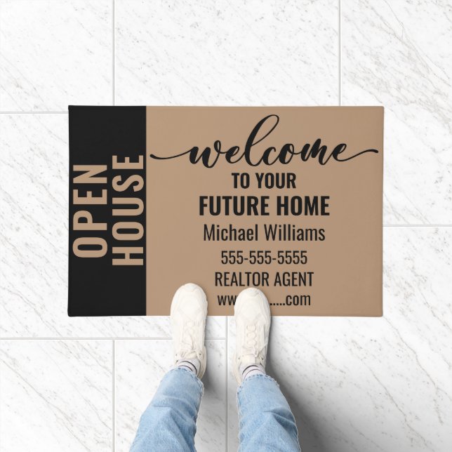 Open House Custom Realtor Welcome for Clients Doormat (Indoor)