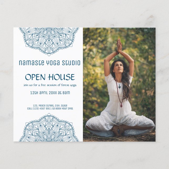 Open House for Yoga Meditation Promotional Photo Flyer (Front)