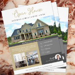 Open House Information Real Estate  Flyer<br><div class="desc">Looking for a simple, yet effective way to market your open house event and showcase your property to potential buyers? Our one-sided real estate open house flyer is the perfect solution. Featuring a clean and modern design, our flyers are designed to provide all the essential information buyers need to know...</div>