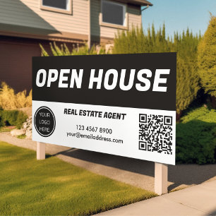 Open House l Black & White Real Estate  Banner