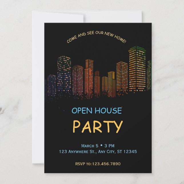 Open House Party Invitation, Housewarming Party Invitation (Front)