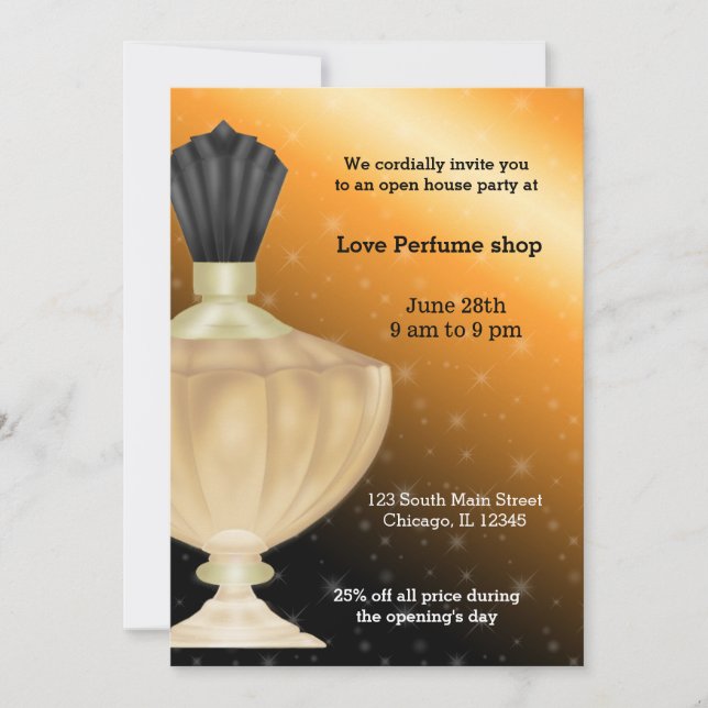 Open House Perfume store Invitation (Front)