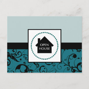 open house : professional damask postcard