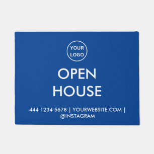 Open House Property Listing Blue Real Estate  Doormat