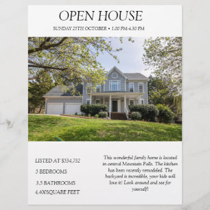 Open House Property Listing Real Estate Flyer