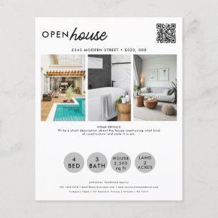 Open House Real Estate Just Listed Marketing Photo Flyer