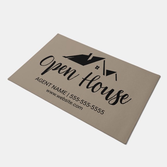 Open House Realtor Door Mat (Angled)