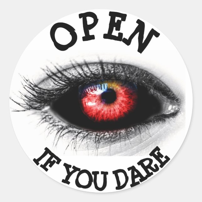 Open if you Dare, Scary Eyeball Sticker (Front)