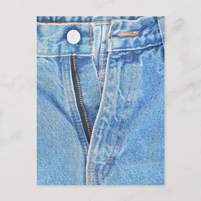 Open invitation blue jean postcard (Front)