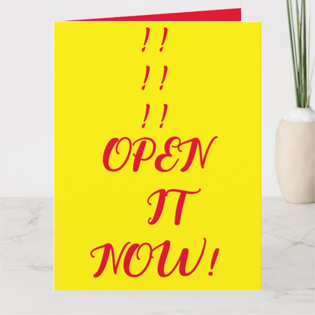 OPEN IT NOW GIFT PACKAGING YELLOW RED CARD (Front)