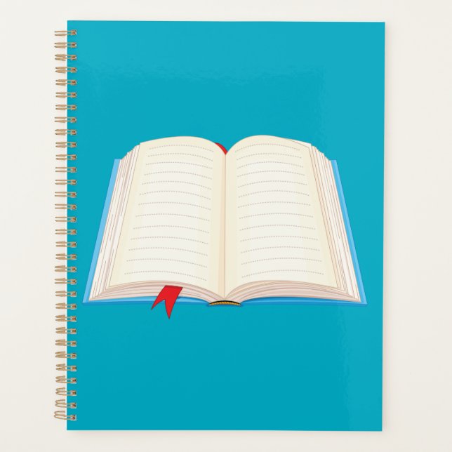 Open Lined Book Red Bookmark (Devant)