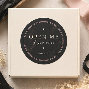 Open Me If You Dare Personalized Dark Packaging Classic Round Sticker