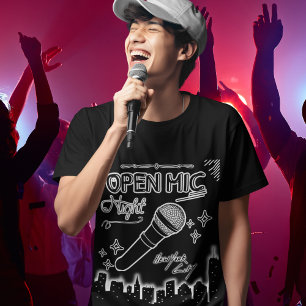 Open Mic Night New York City Mens Graphic Style  T-Shirt