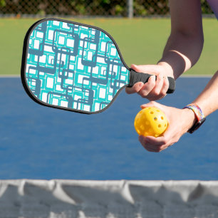 Open Mid-Century Modern Rectangles Pickleball Paddle