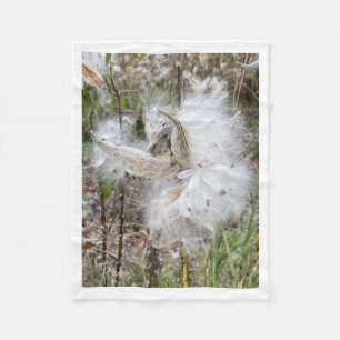 Open Milkweed Pods   Seeds with Silk   Fleece Blanket