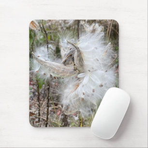 Open Milkweed Pods   Seeds with Silk   Mouse Pad
