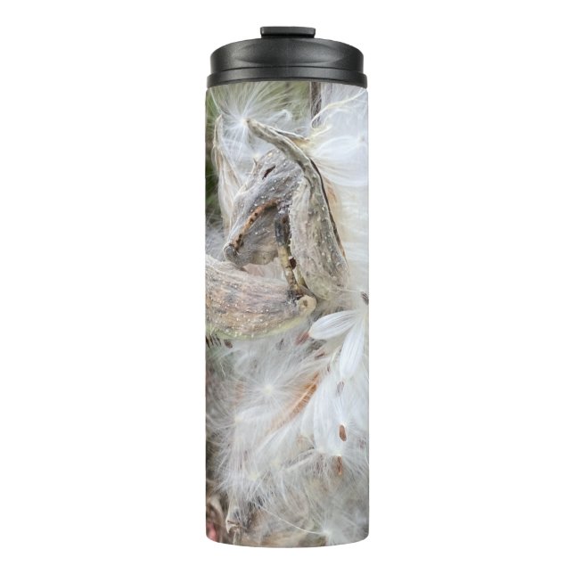 Open Milkweed Pods | Seeds with Silk | Thermal Tumbler (Front)