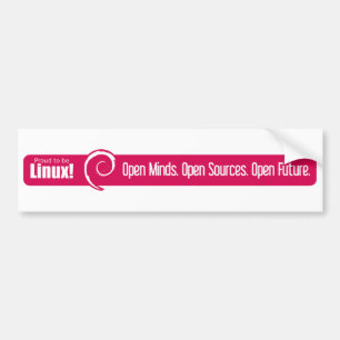 Open Minds, Open Sources, Open Future - Debian Bumper Sticker