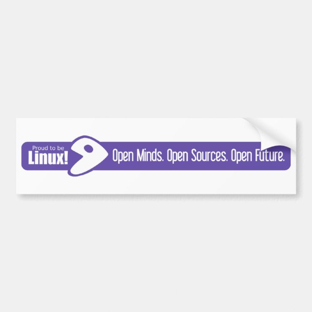 Open Minds, Open Sources, Open Future - Gentoo Bumper Sticker (Front)