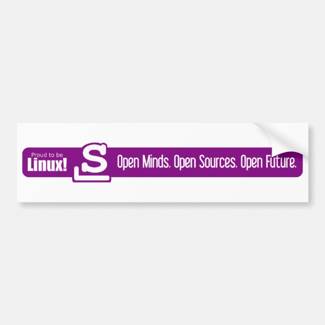 Open Minds, Open Sources, Open Future - Slackware Bumper Sticker (Front)