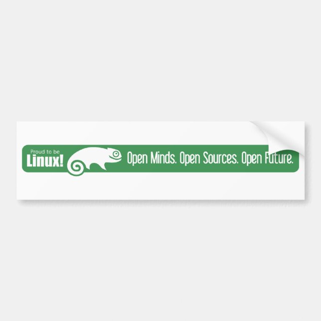Open Minds, Open Sources, Open Future - SUSE Bumper Sticker (Front)