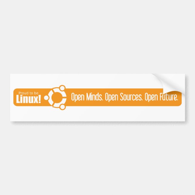 Open Minds, Open Sources, Open Future - Ubuntu Bumper Sticker (Front)