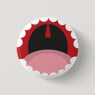 Open mouth 1 inch round button