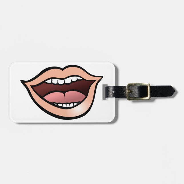 Open Mouth Lips Teeth Tongue Luggage Tag (Front Horizontal)