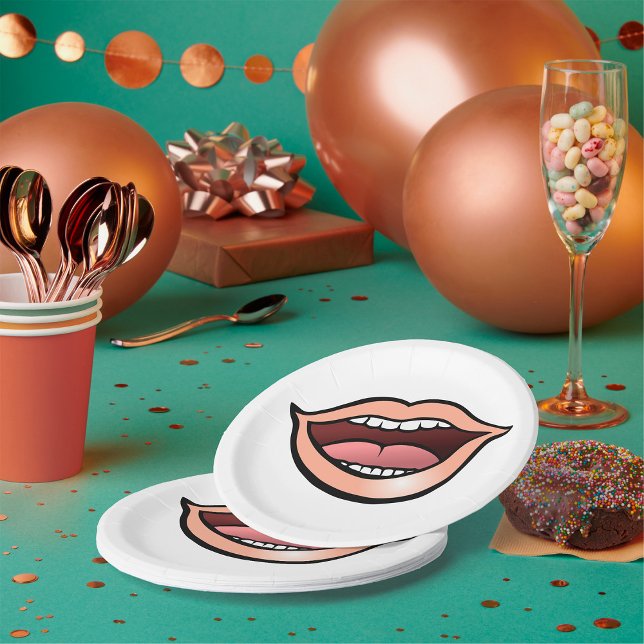 Open Mouth Lips Teeth Tongue Paper Plate (Creator Uploaded)
