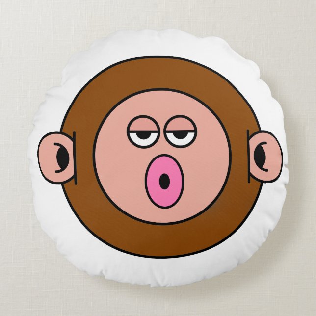 Open Mouthed Monkey  Round Pillow (Front)
