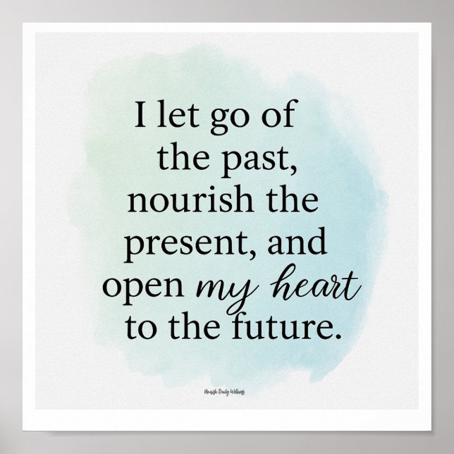Open My Heart to the Future -Soft Blue Minimalist  Poster (Front)